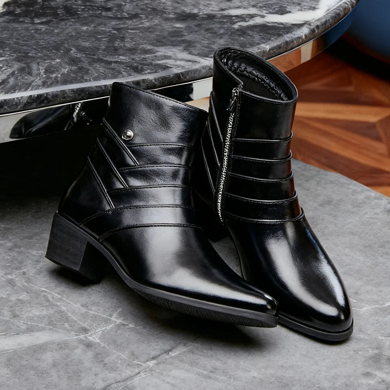 Black Leather Chelsea Boots