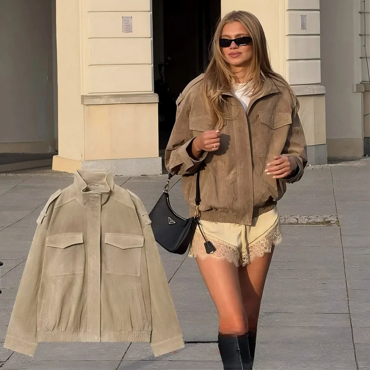 Suede Bomber Jacket