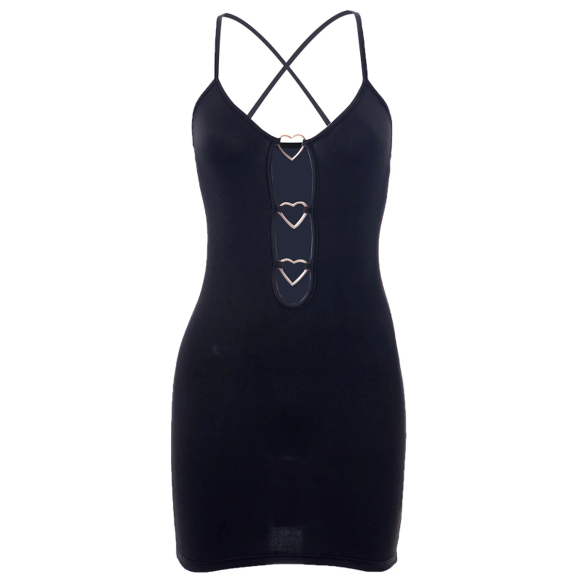 Metal-Ring Cutout Maxi Dress