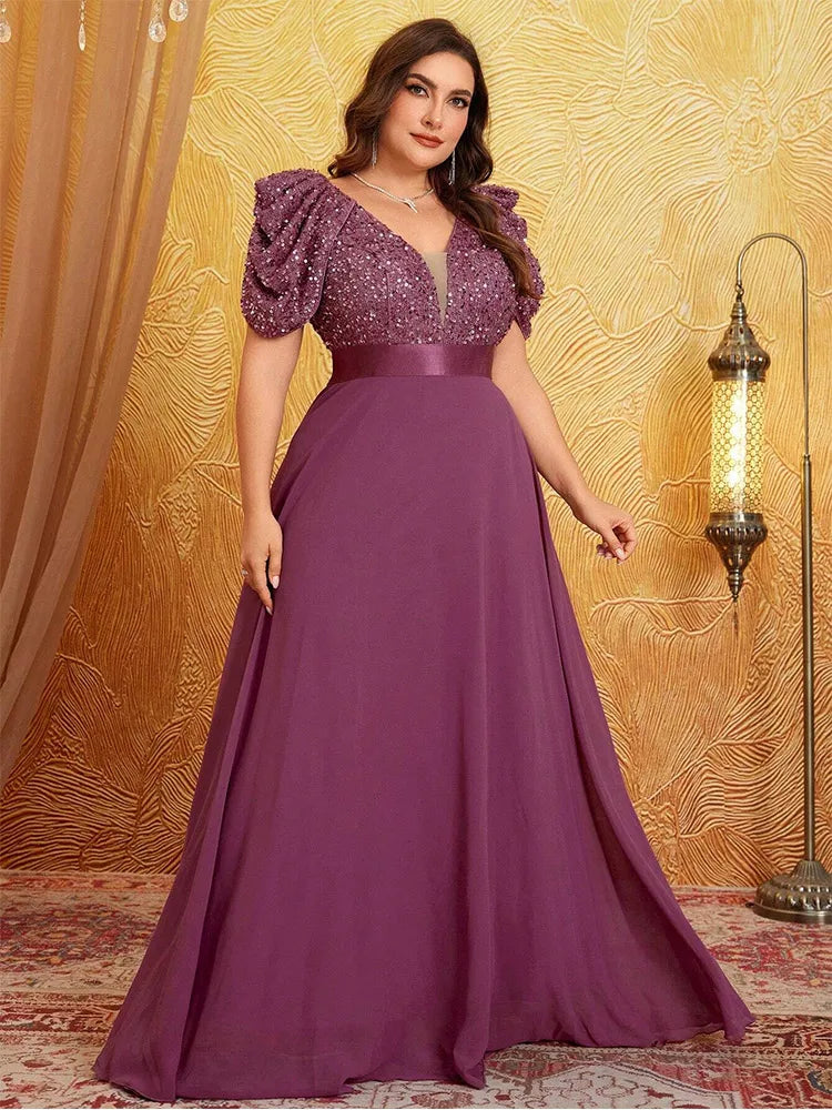 Plus Size Sparkling Evening Gown
