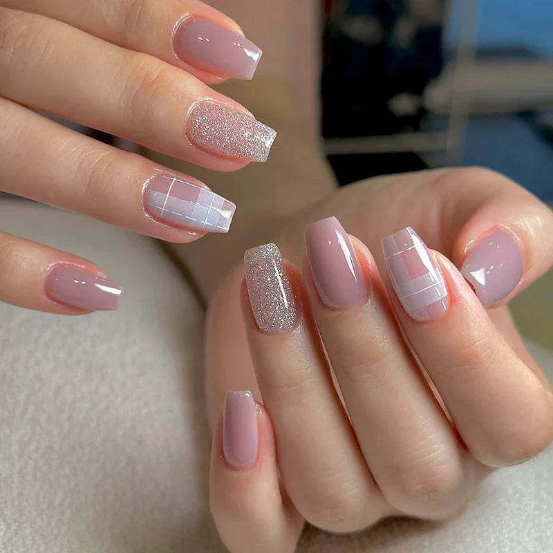 Glitter Coffin Press On Nails