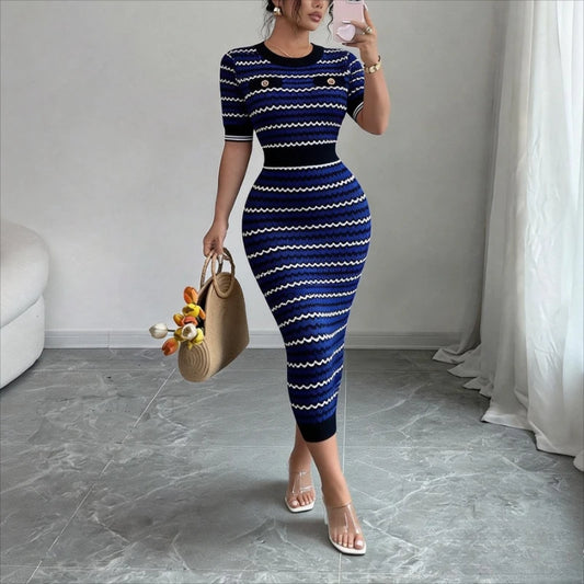 Striped Short Sleeve Sundress
