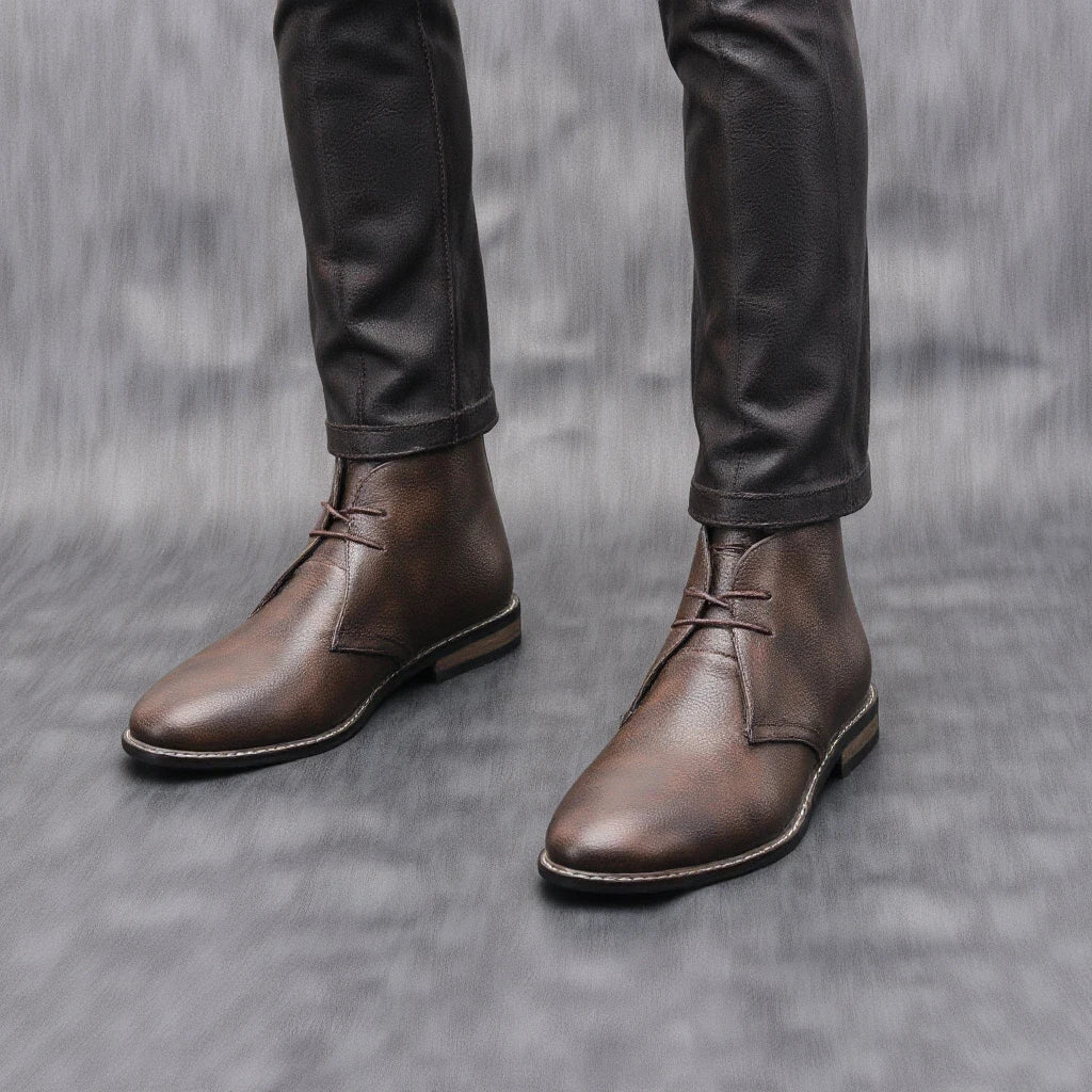 Leather Retro Ankle Boots