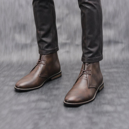 Leather Retro Ankle Boots