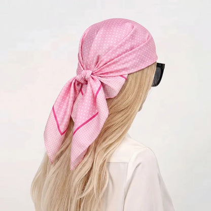 Pink Star Print Square Scarf