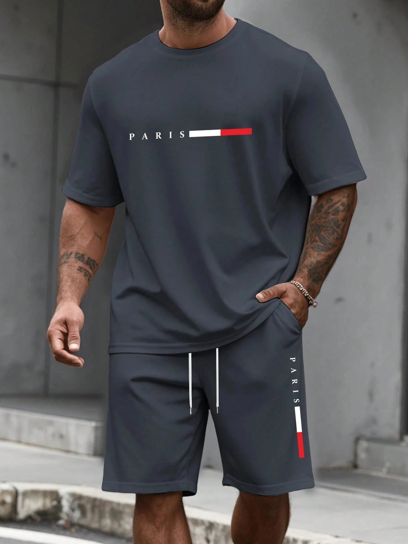 O-Neck Running Tracksuit Two-Piece Set