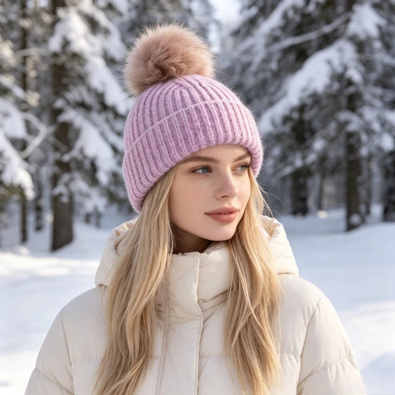 Wool Blend Pom Beanie