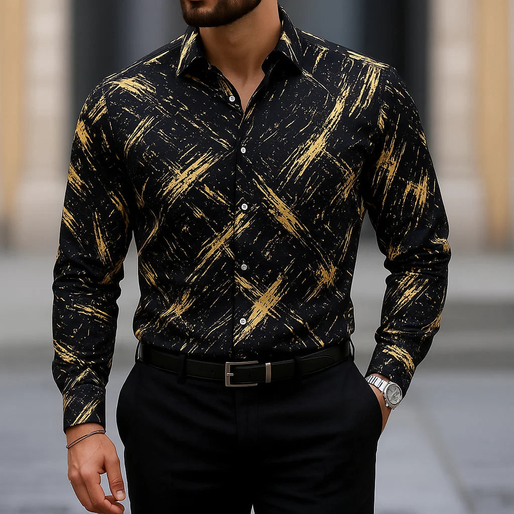 3D Print Casual Button Shirt