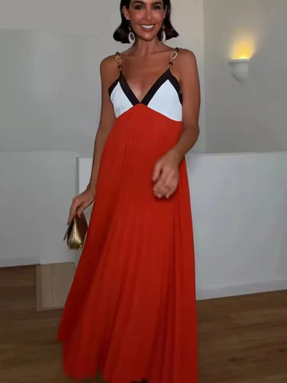 Beaded Pleated Slip Dress
