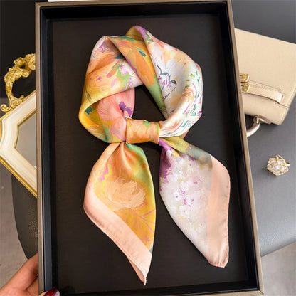 Floral Polyester Square Scarf