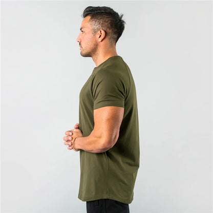 Plain Slim Fit Muscle Gym Tee