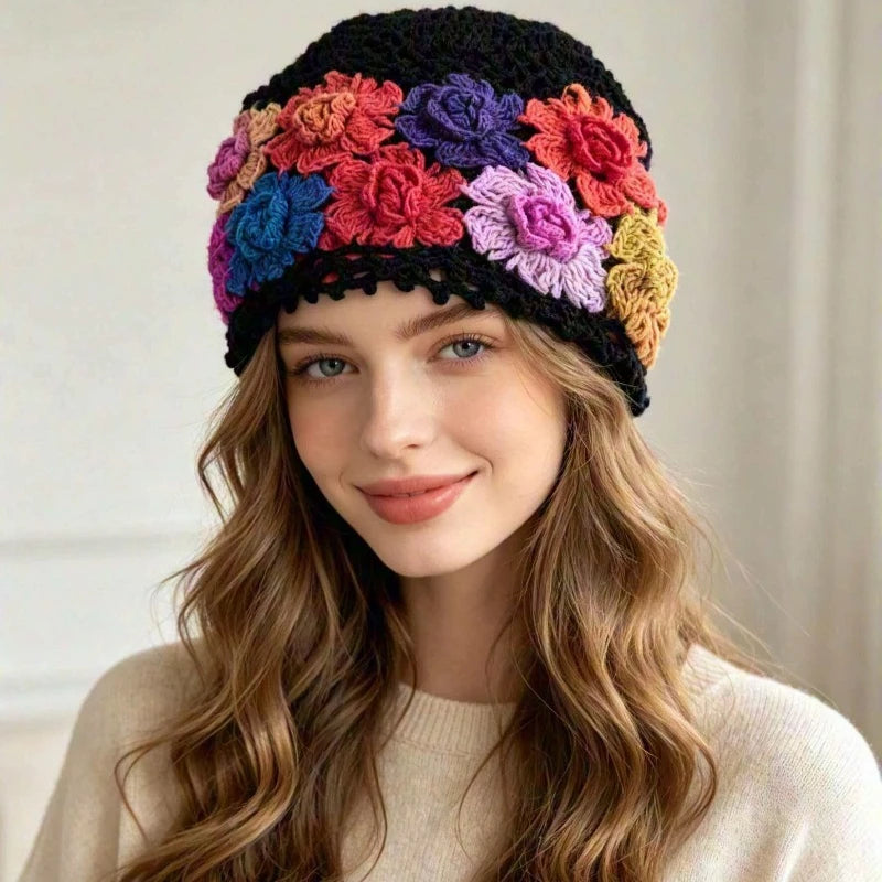 Crochet Floral Beanie