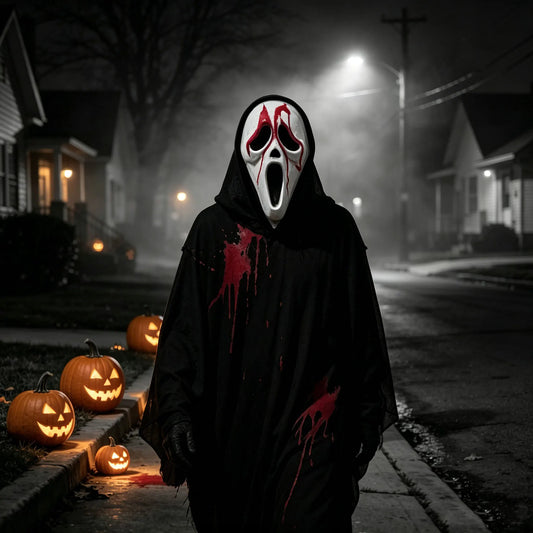 Ghost Mask with Mesh Hood
