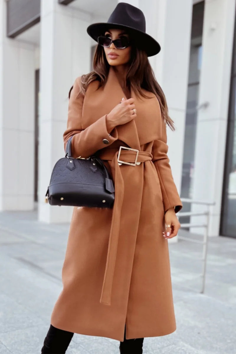 Belted Wool Blend Coat