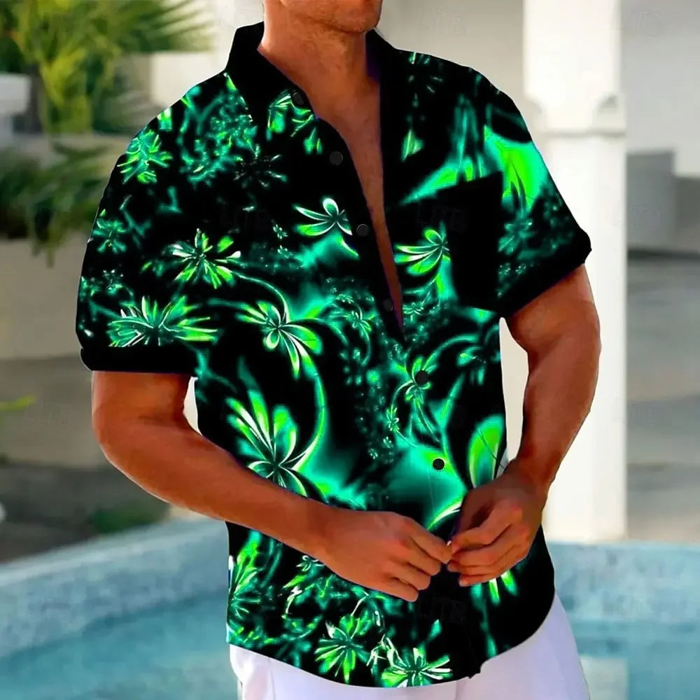 Beach Print Short Sleeve Shirt