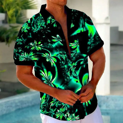 Beach Print Short Sleeve Shirt