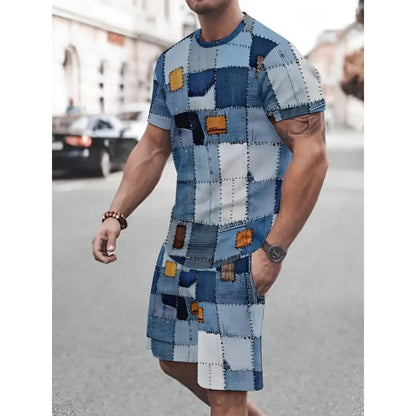 Letter Print T-Shirt Shorts Set