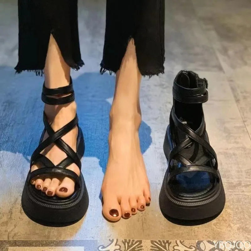 Roman Platform Wedge Sandals