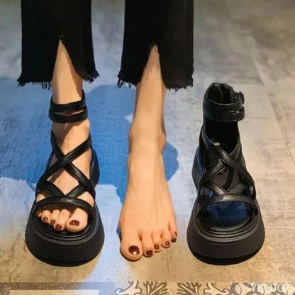 Roman Platform Wedge Sandals
