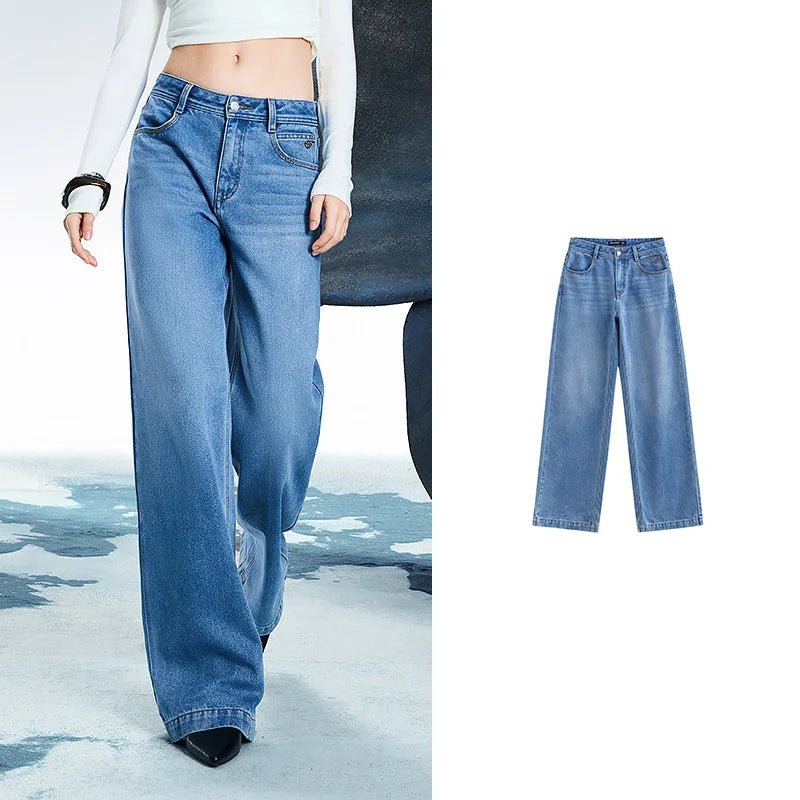 Toyouth Mid-Waist Wide-Leg Jeans