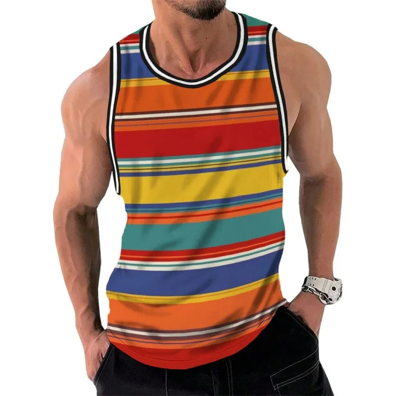 Color Block Striped Tank Top