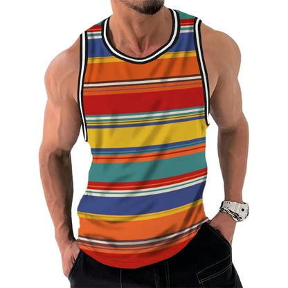 Color Block Striped Tank Top