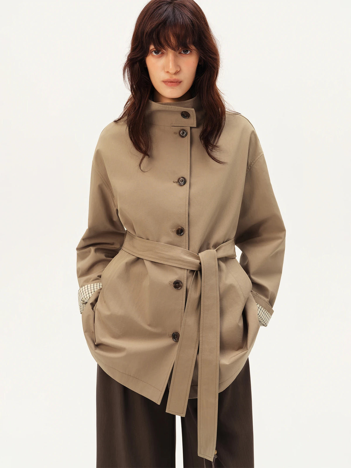 Belted Single-Breasted Trench Coat