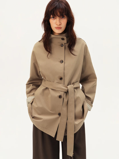 Belted Single-Breasted Trench Coat