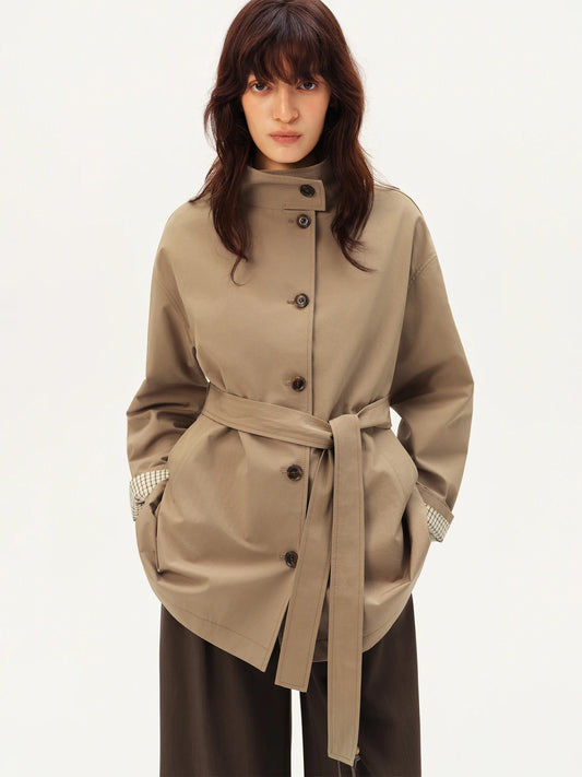 Belted Single-Breasted Trench Coat