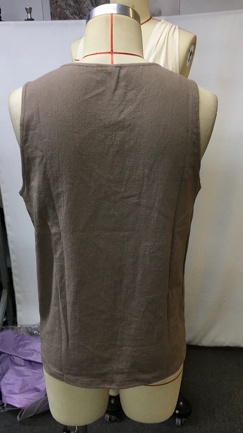 Linen Beach Muscle Tank Top