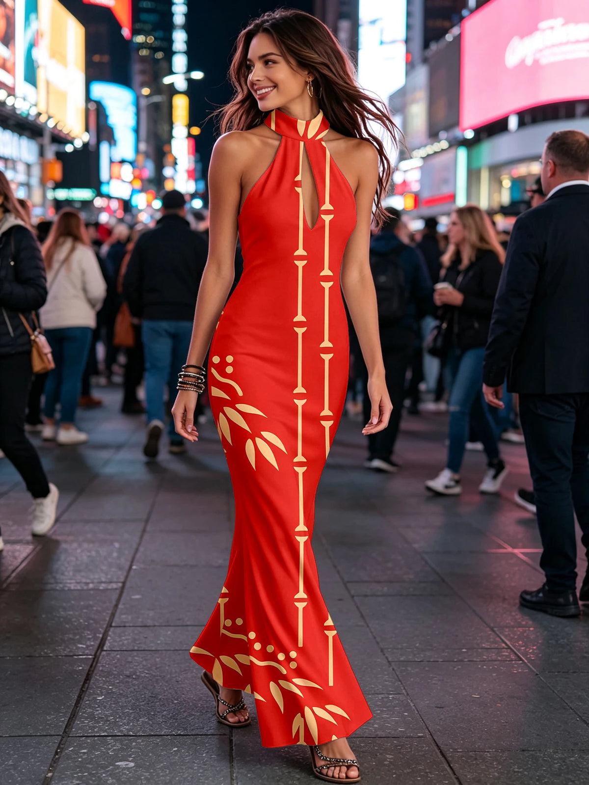 Halter Split Maxi Dress