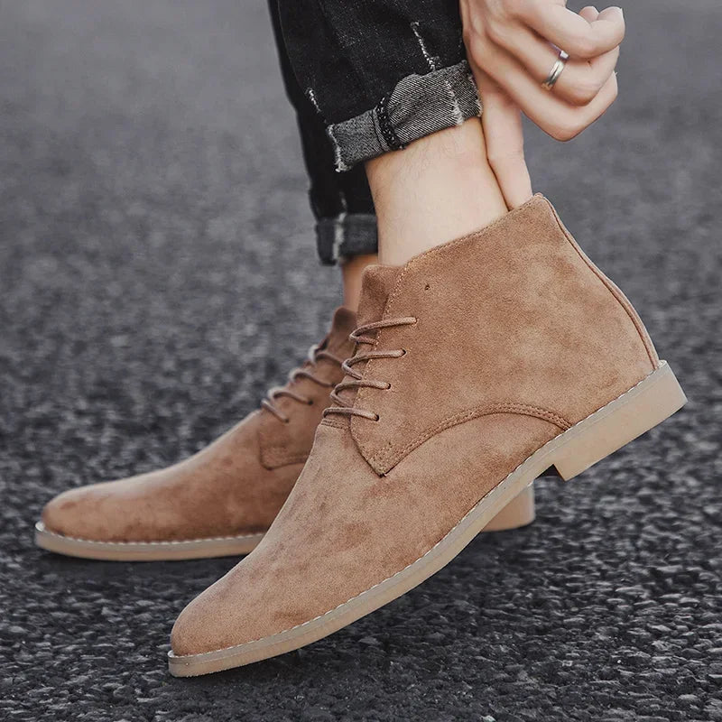 Brown Suede Leather Chelsea Boots