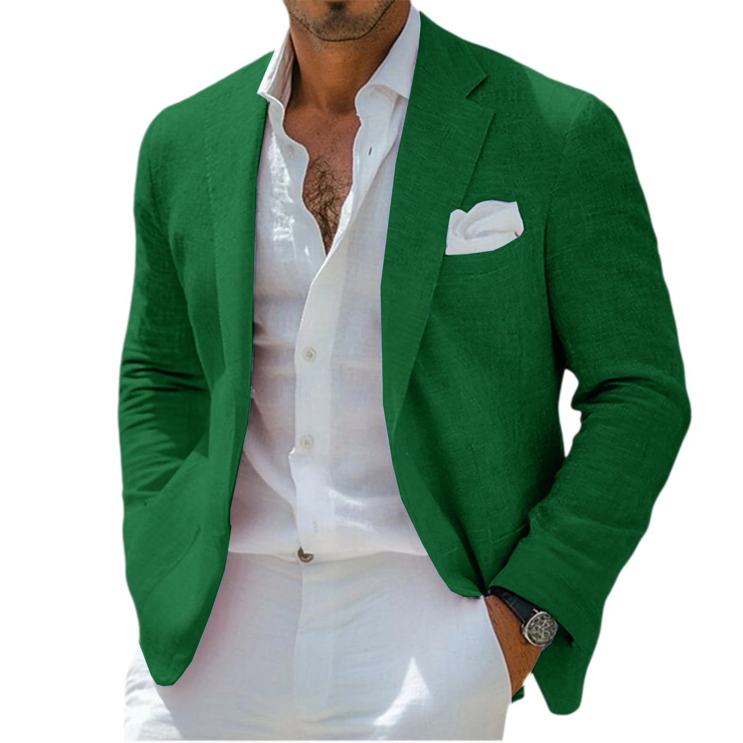 Linen Notch-Lapel Slim Sport Coat