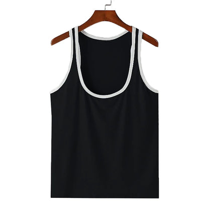 Patchwork Skinny Gym Tank Top