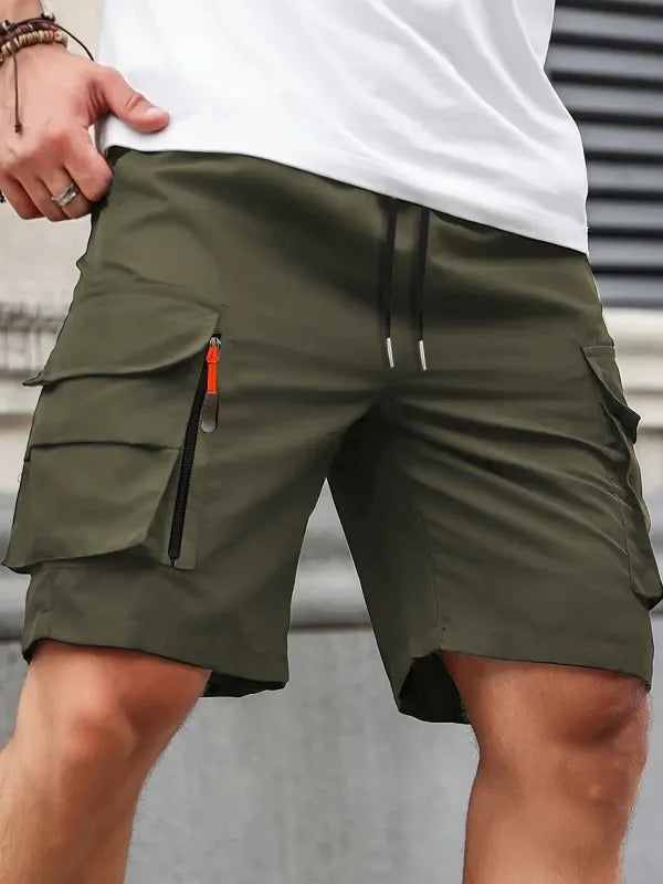 Multi-Pocket Overalls Cargo Shorts