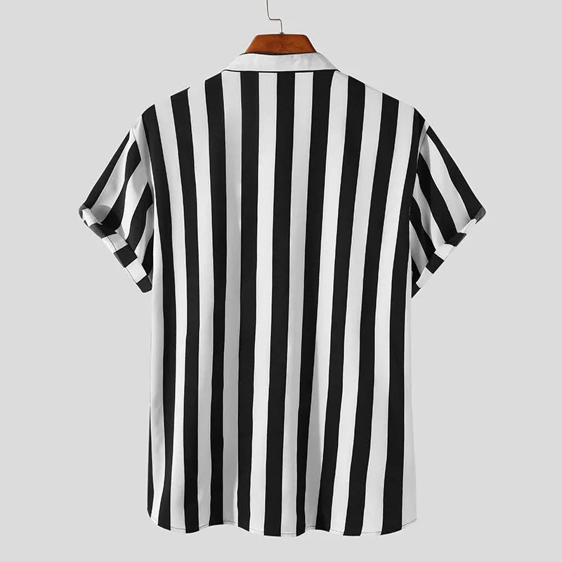 Striped Casual Stand Shirt