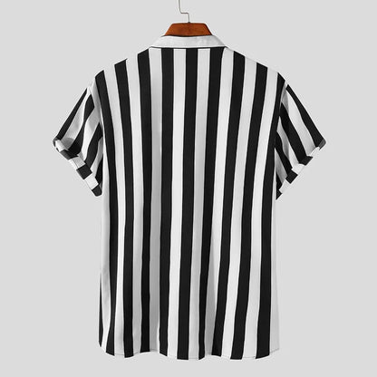 Striped Casual Stand Shirt