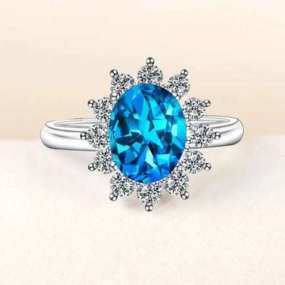 Floral Topaz Zircon Ring