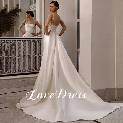 Customized Love Elegant Spaghetti Strap Mermaid Wedding Dress