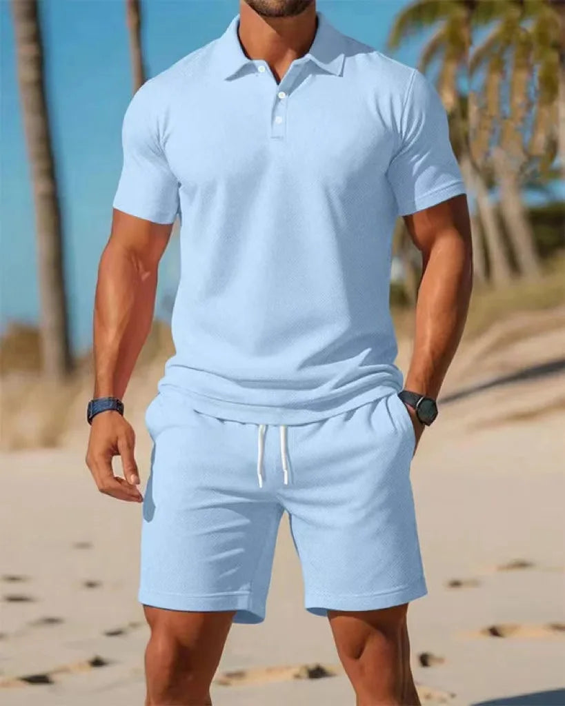 Polo Shirt Sports Two-Piece Set