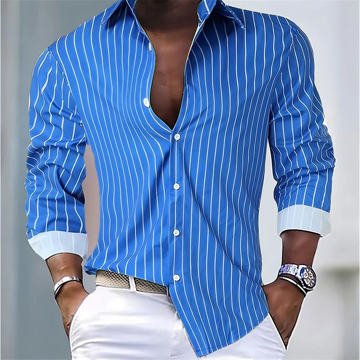 Striped Office Dress Shirt