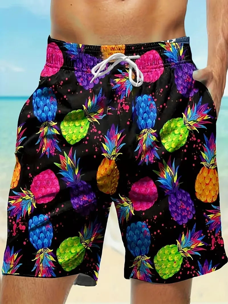 Pineapple Rainbow Print Shorts