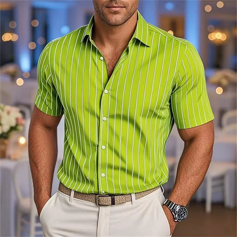 Striped Silk Party Shirt