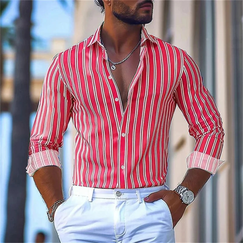 3D Print Casual Stretch Shirt