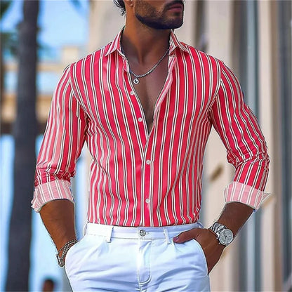 3D Print Casual Stretch Shirt