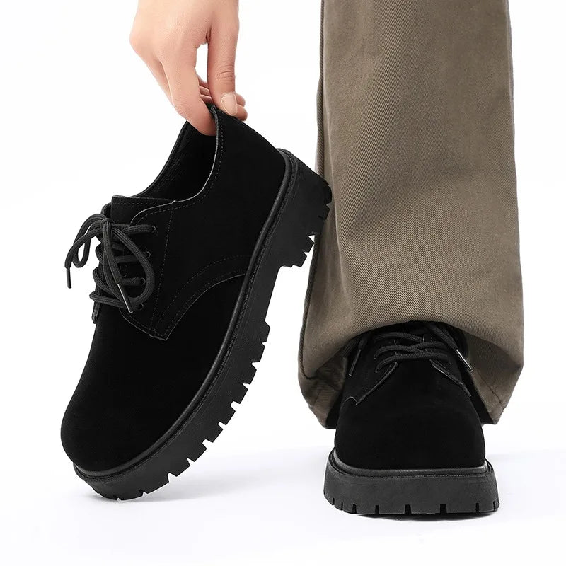 Suede Chunky Lace-up Work Boots