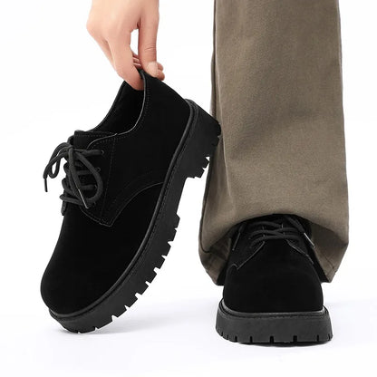 Suede Chunky Lace-up Work Boots