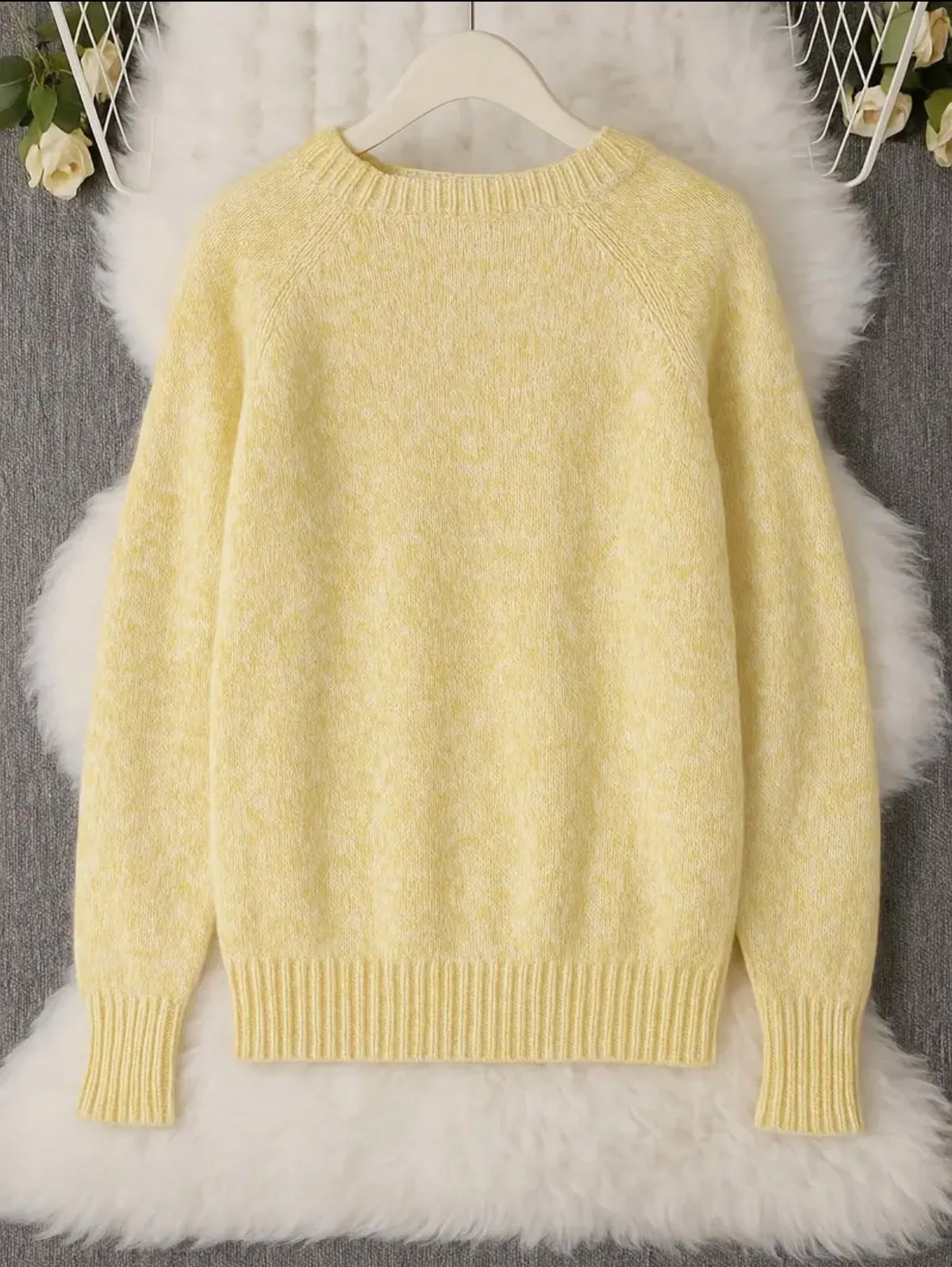 Wool Blend Round Neck Sweater