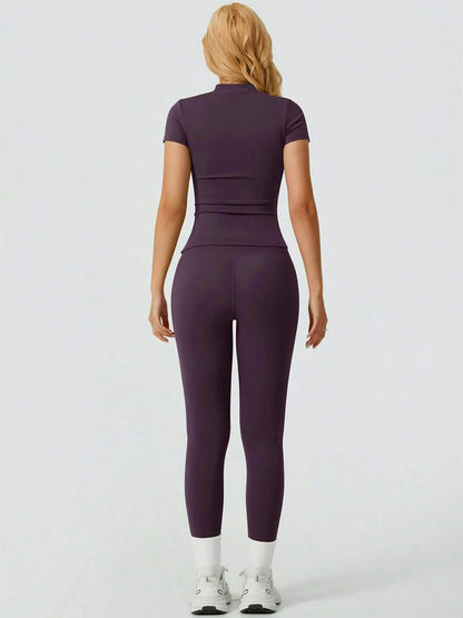 Short Sleeve Leggings Yoga Set