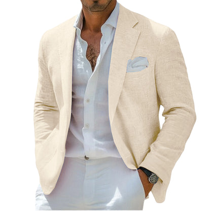 Linen Blend Notch-Lapel Sport Coat